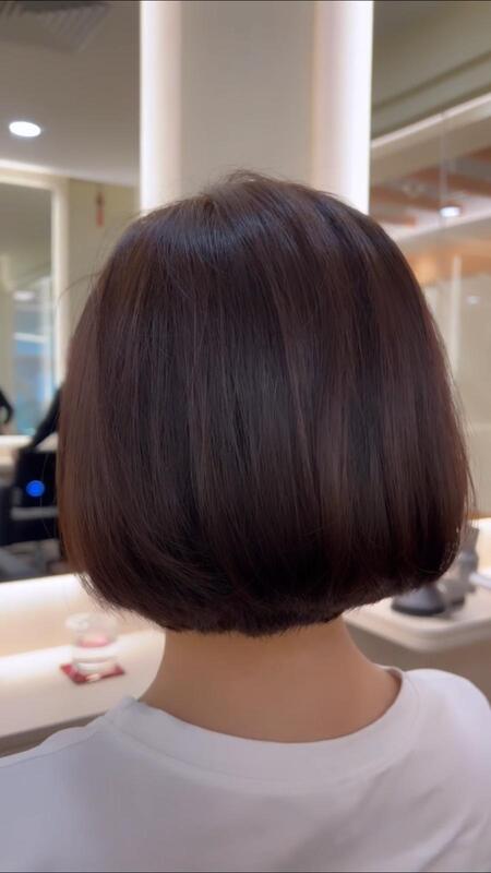 C curl hair straightening service for short hair