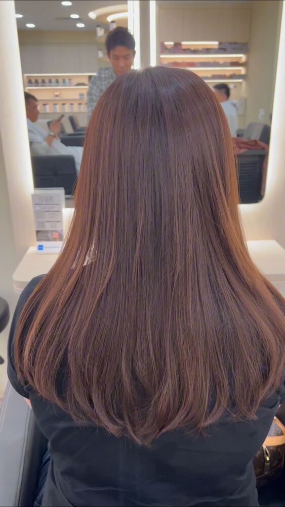 Korean hair straightening services for long hair in Singapore