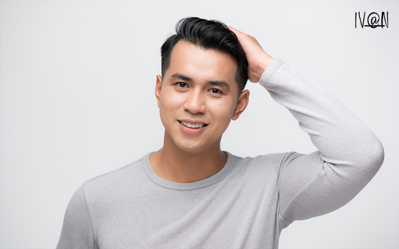 a man with fresh styled hair